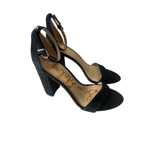 Sam Edelman Shoes - Sam Edelman Sandals Women's Size 10 Black Suede Chunky Heel Ankle Strap Shoes